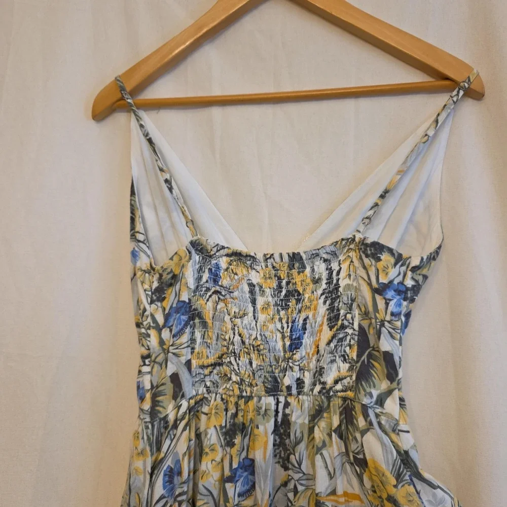 Abercrombie & Fitch Dress Womens Small Tropical Floral Maxi V‎ Neck Sundress